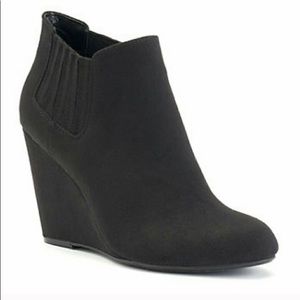 Apt 9 black wedge ankle boots